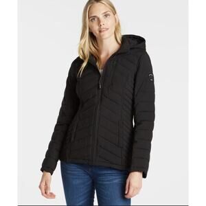 Nautica $149 Short Stretch Womens Black Quilted Jacket Size XS